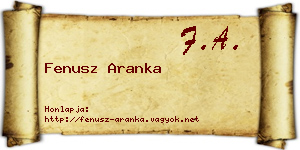 Fenusz Aranka névjegykártya